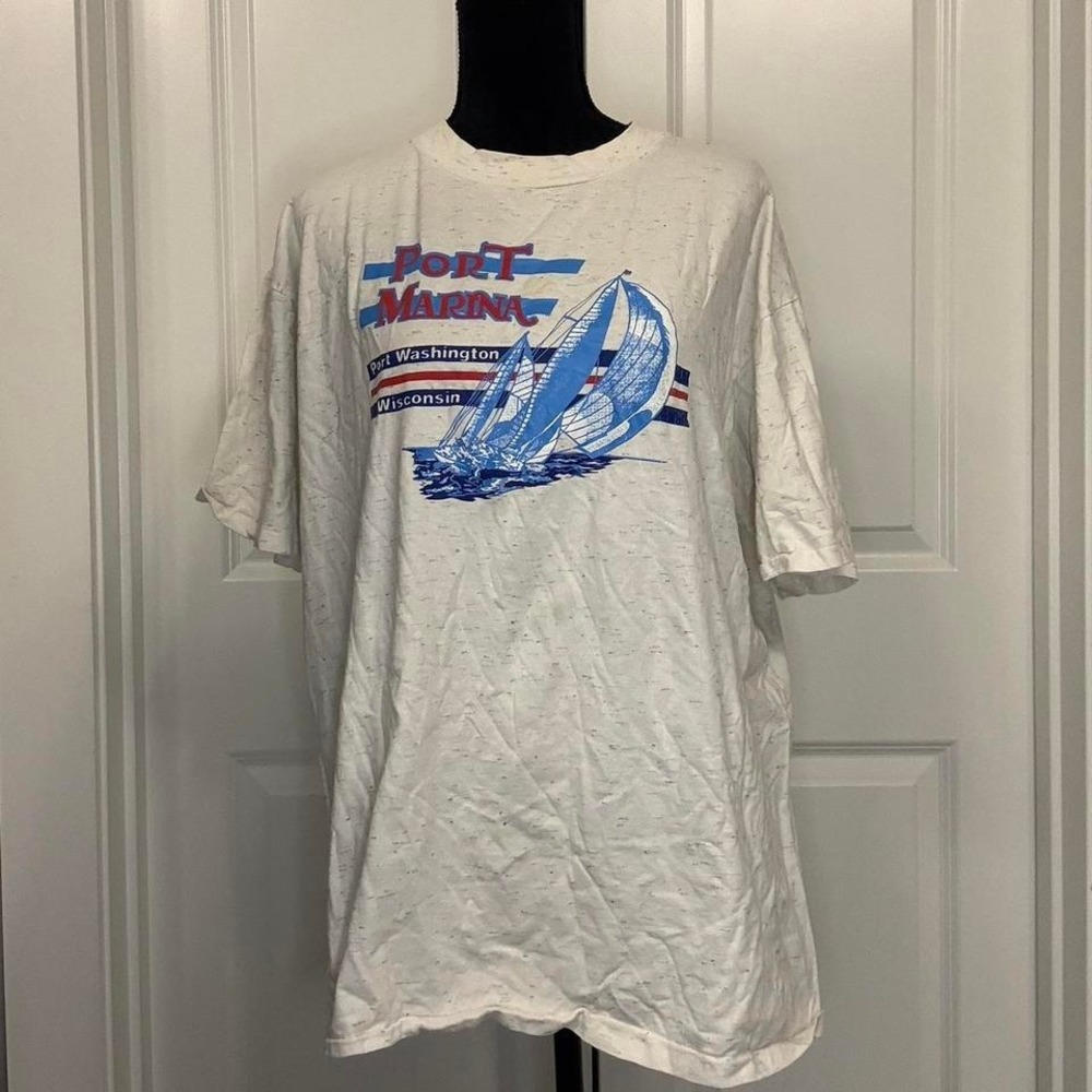Vintage Port Marina Sailing T Shirt | Oneita Power-T USA Made XL